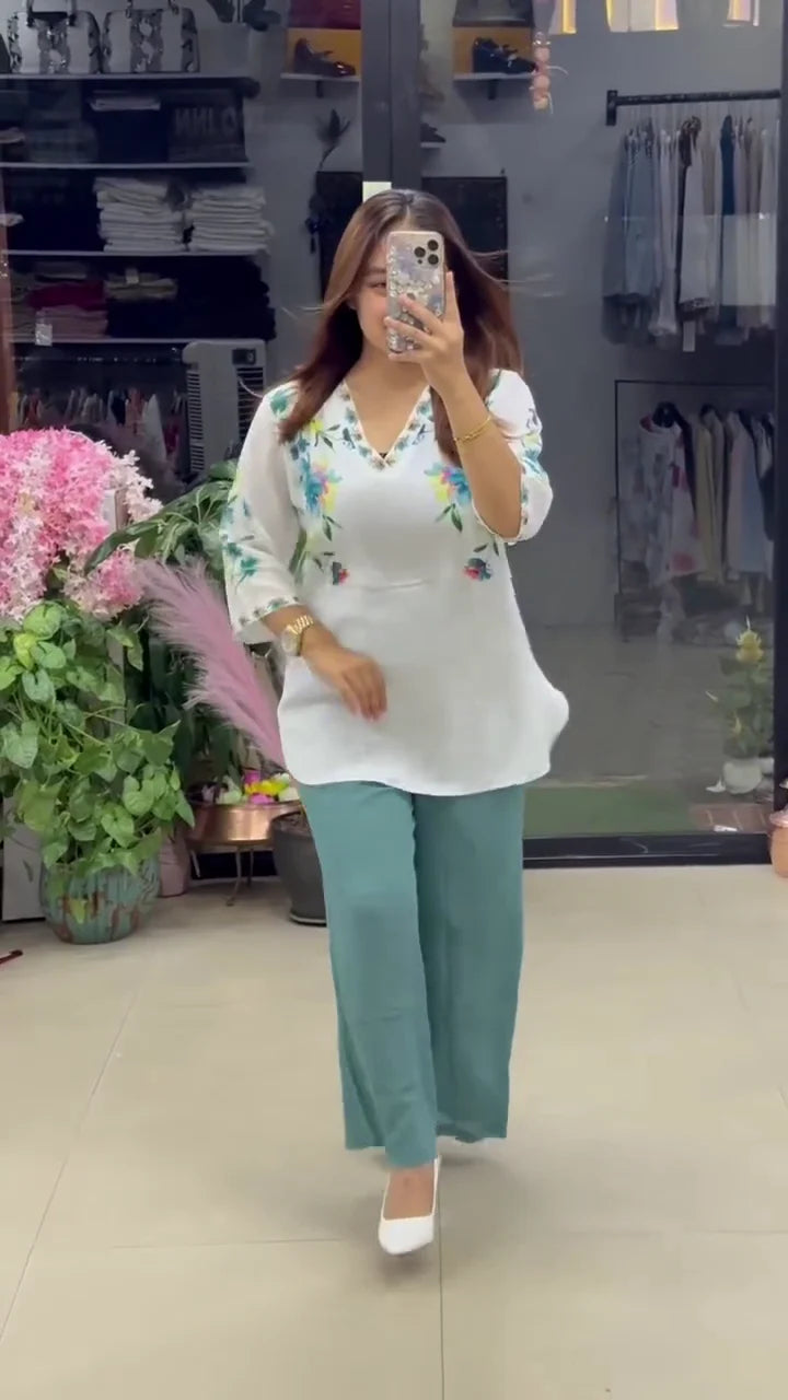 Green Women’s Stylish Printed Co-ord Set