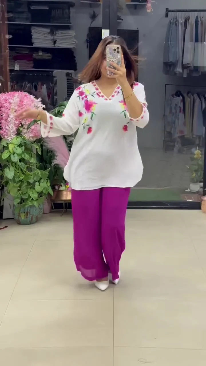 Purple Women’s Stylish Printed Co-ord Set