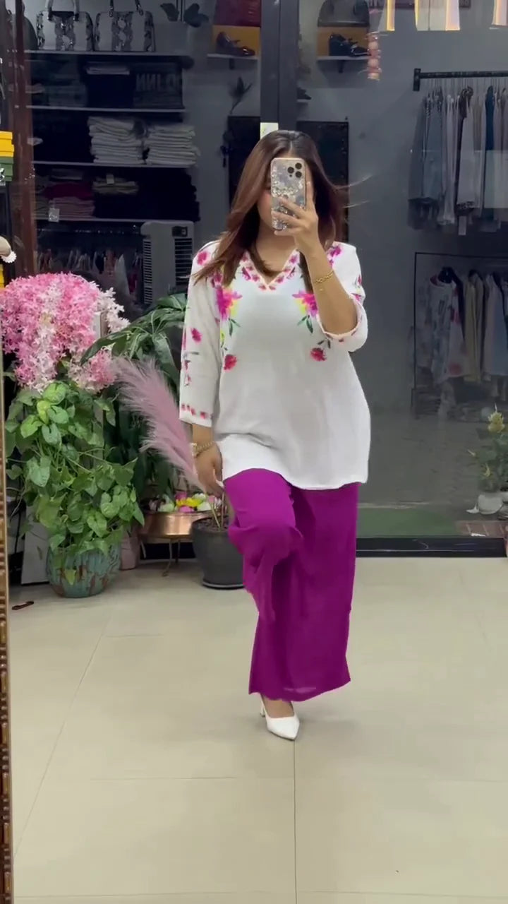 Purple Women’s Stylish Printed Co-ord Set