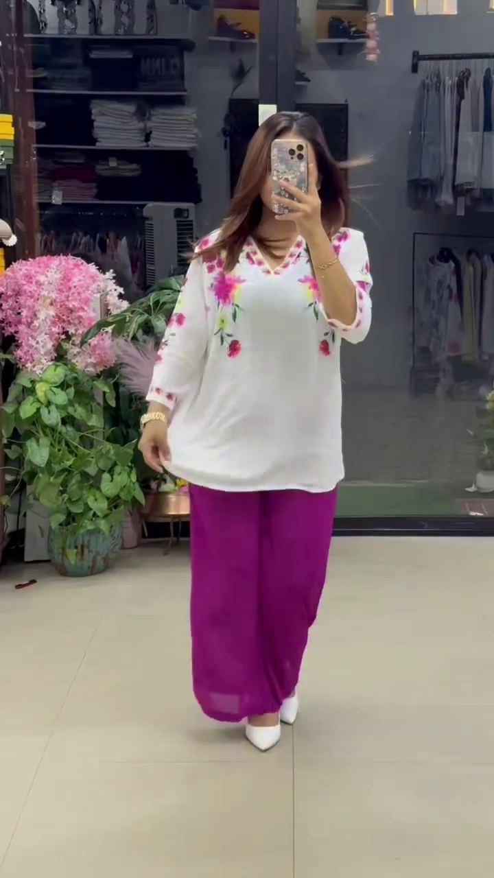 Purple Women’s Stylish Printed Co-ord Set