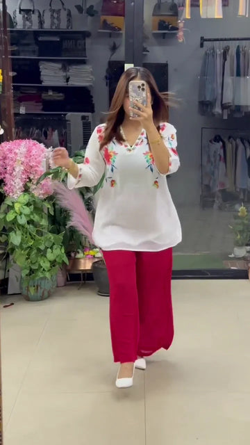 Red Women’s Stylish Printed Co-ord Set