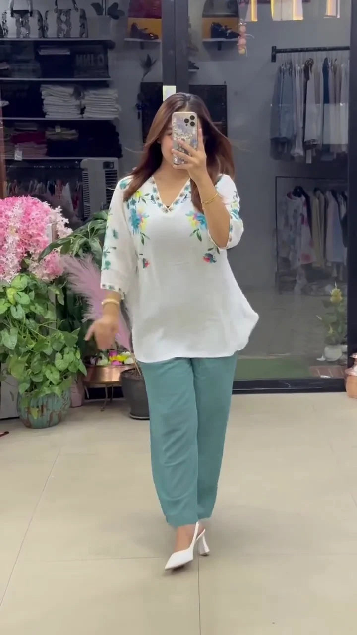 Green Women’s Stylish Printed Co-ord Set