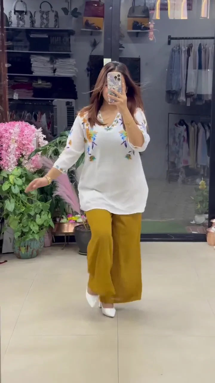 Yellow Women’s Stylish Printed Co-ord Set