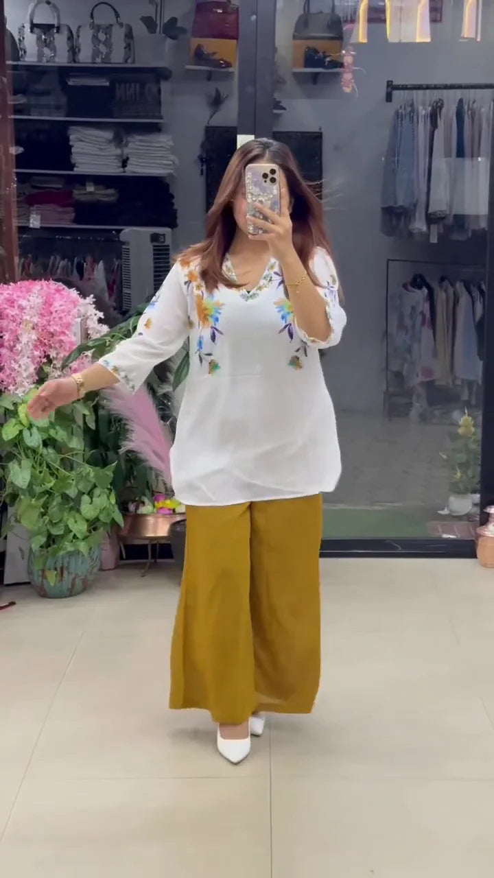 Yellow Women’s Stylish Printed Co-ord Set