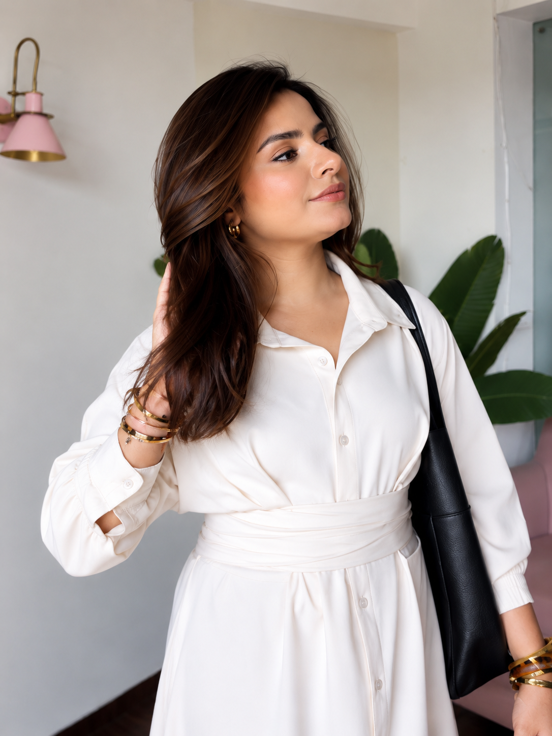 Women's Shirt Midi Dress