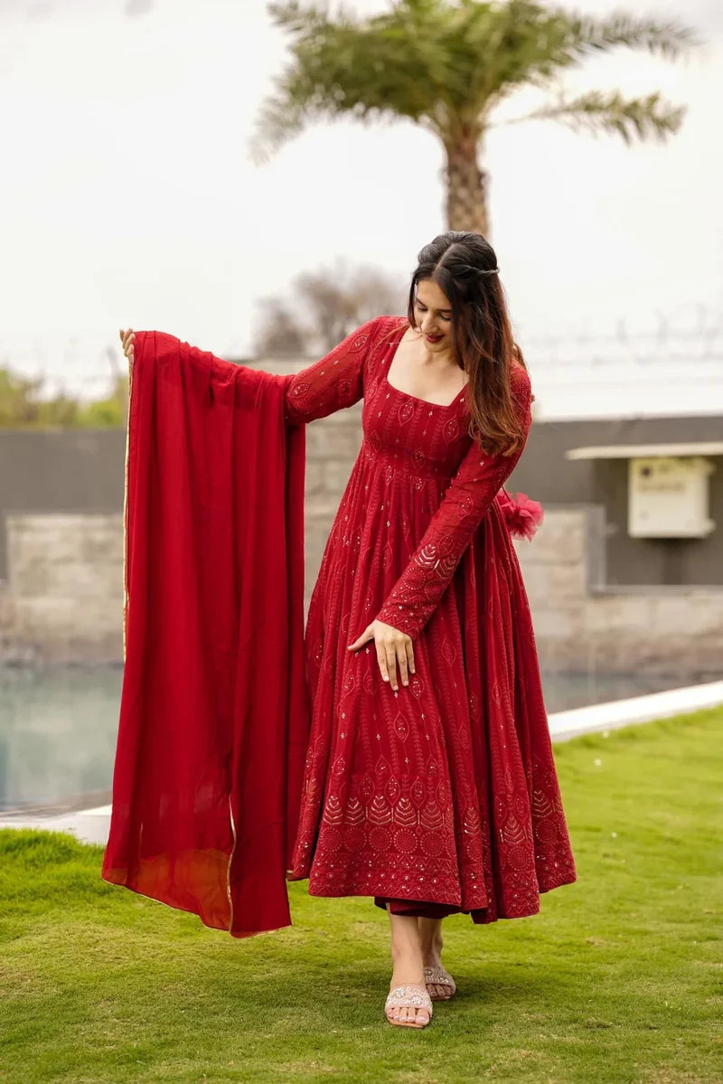 Manyata Premium Quality Maroon Anarkali Suit