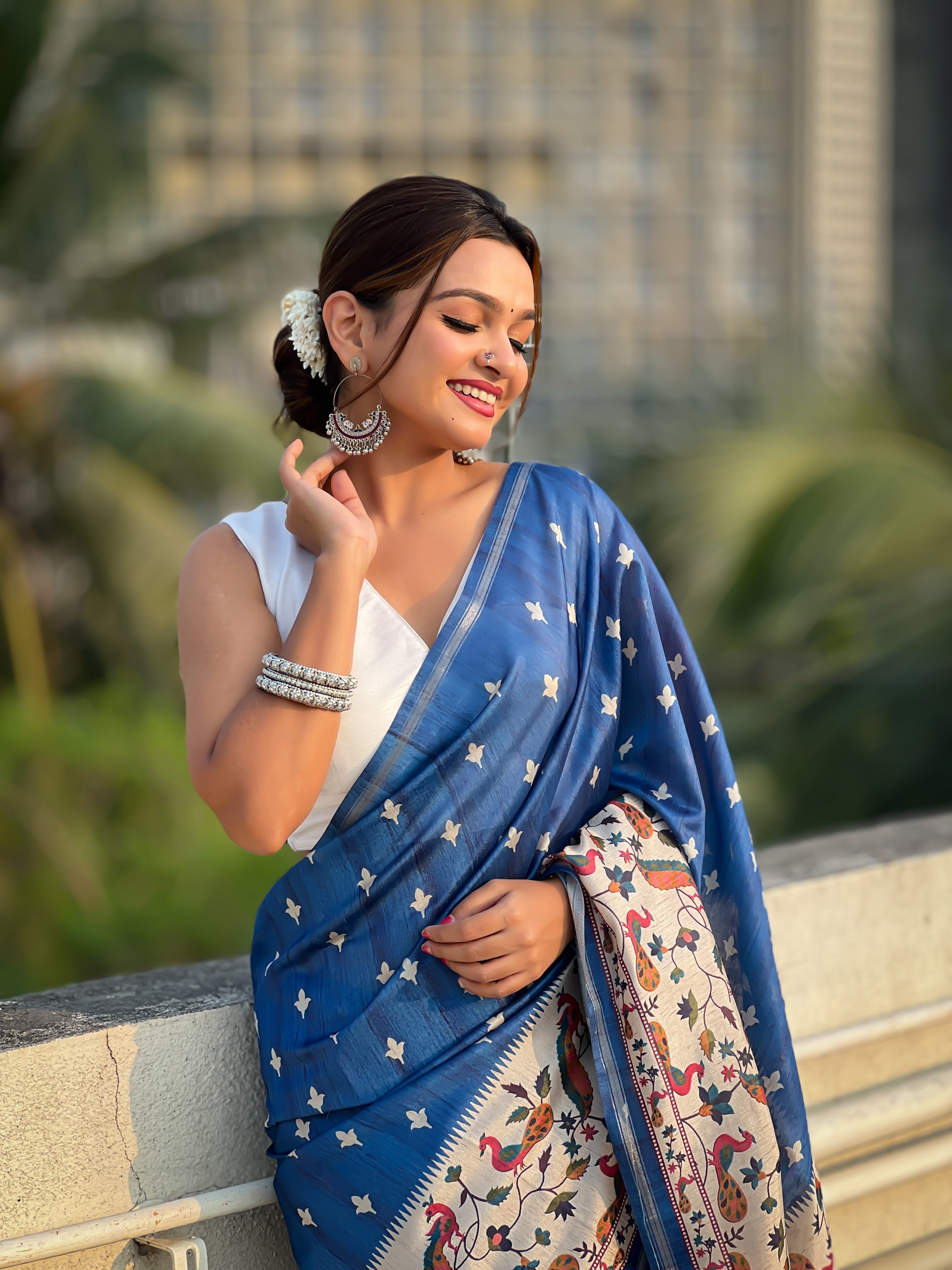 New Function Wear Katki Silk Printed Kalamkari Saree with Zari Border