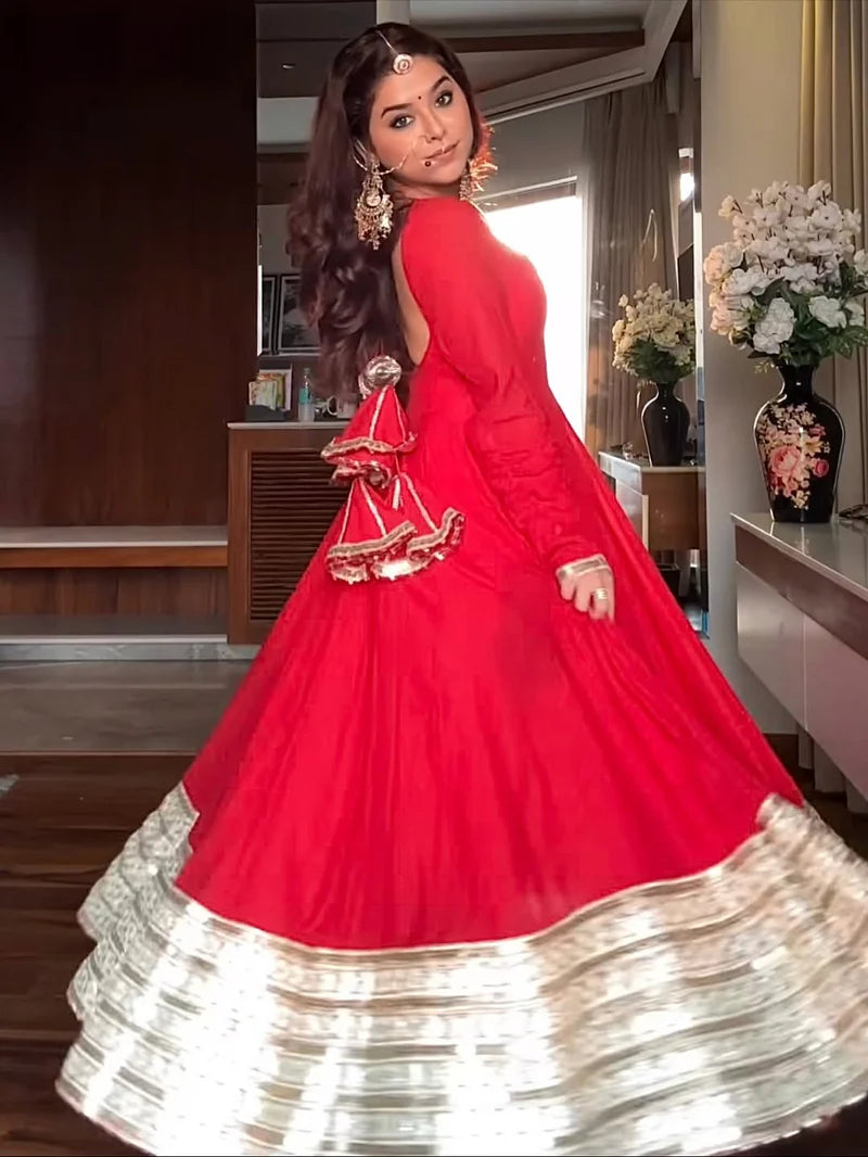 Maharani Red Special Anarkali Suit Set