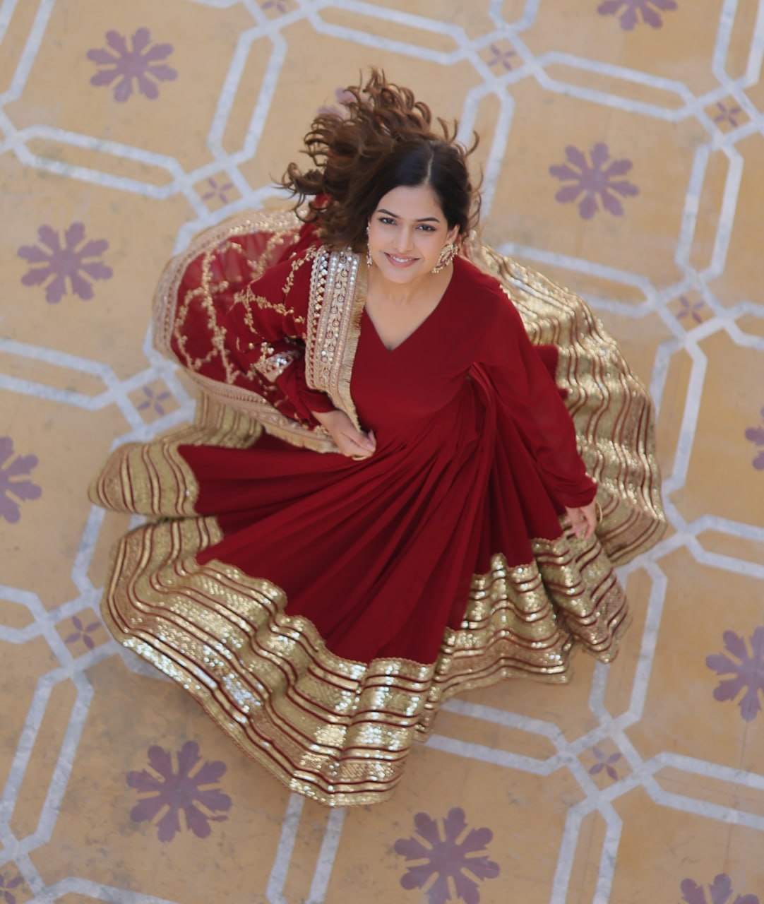 Maroon Premium Designer Anarkali Set